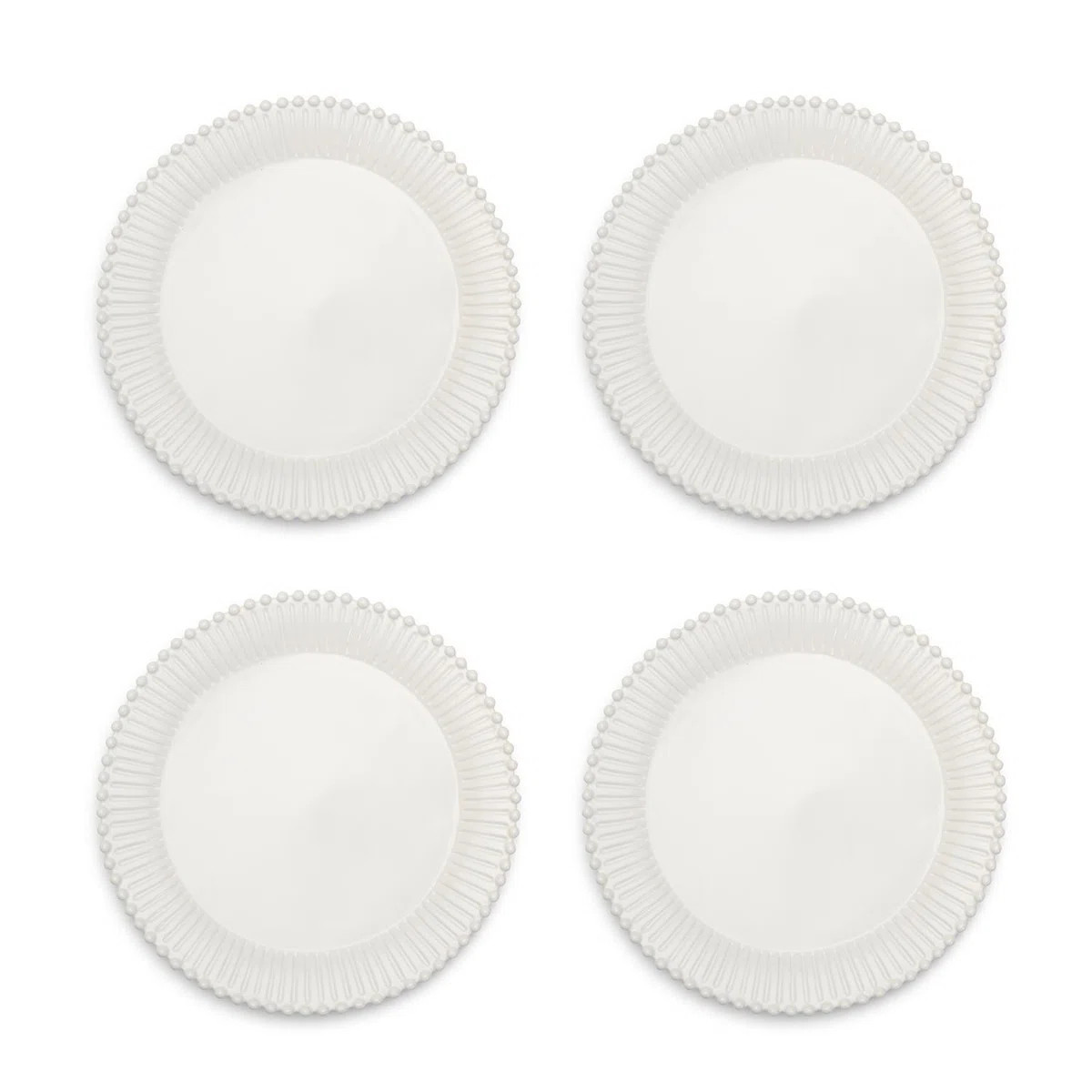 Chris Set Of 4 Pearl Edge Dinner Plates (Set of 4) | Wayfair North America