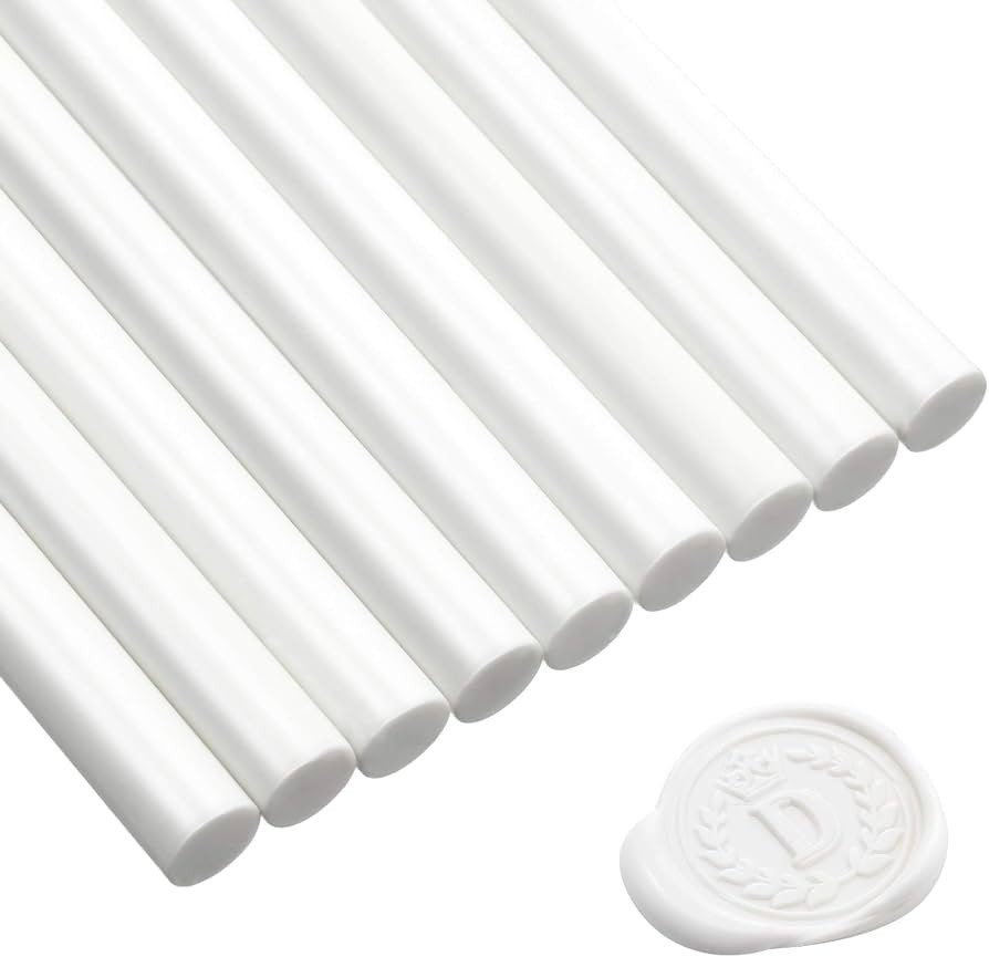 Nuanchu 15 Pcs Sealing Wax Sticks for Glue Gun Wax Seal, Ivory White | Amazon (US)