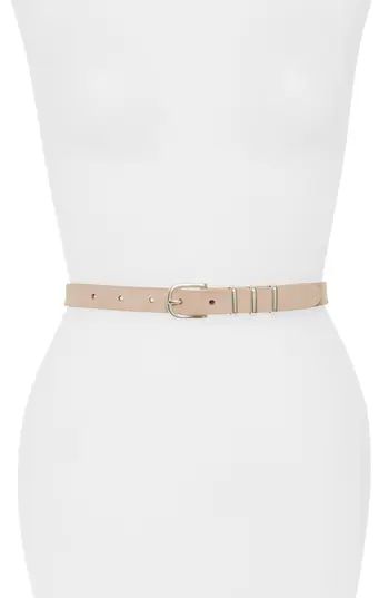 Women's Rag & Bone 'Jet' Skinny Leather Belt, Size Large - Nude | Nordstrom