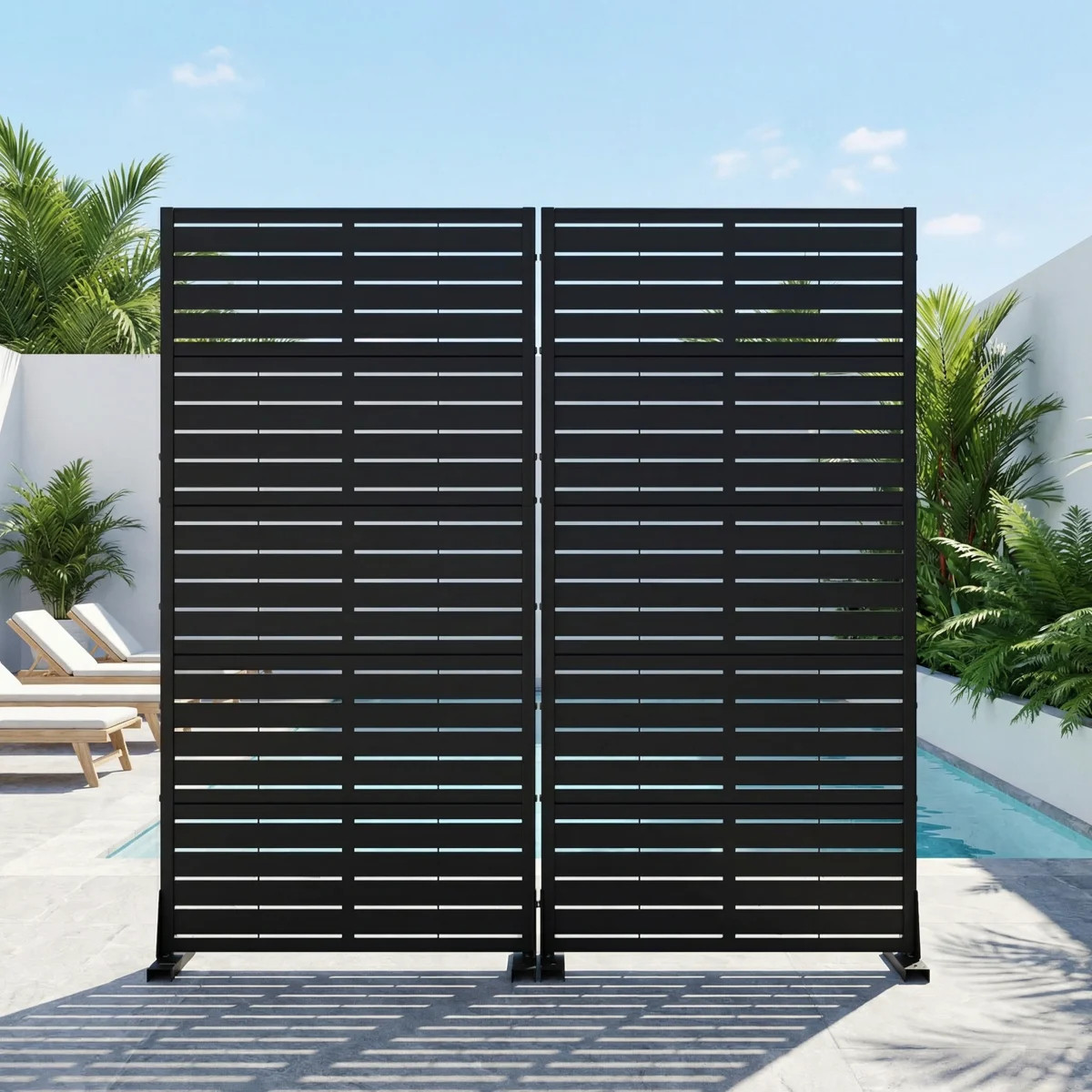 Metal Privacy Metal Screen Fence Panel Set of 2 | Wayfair North America