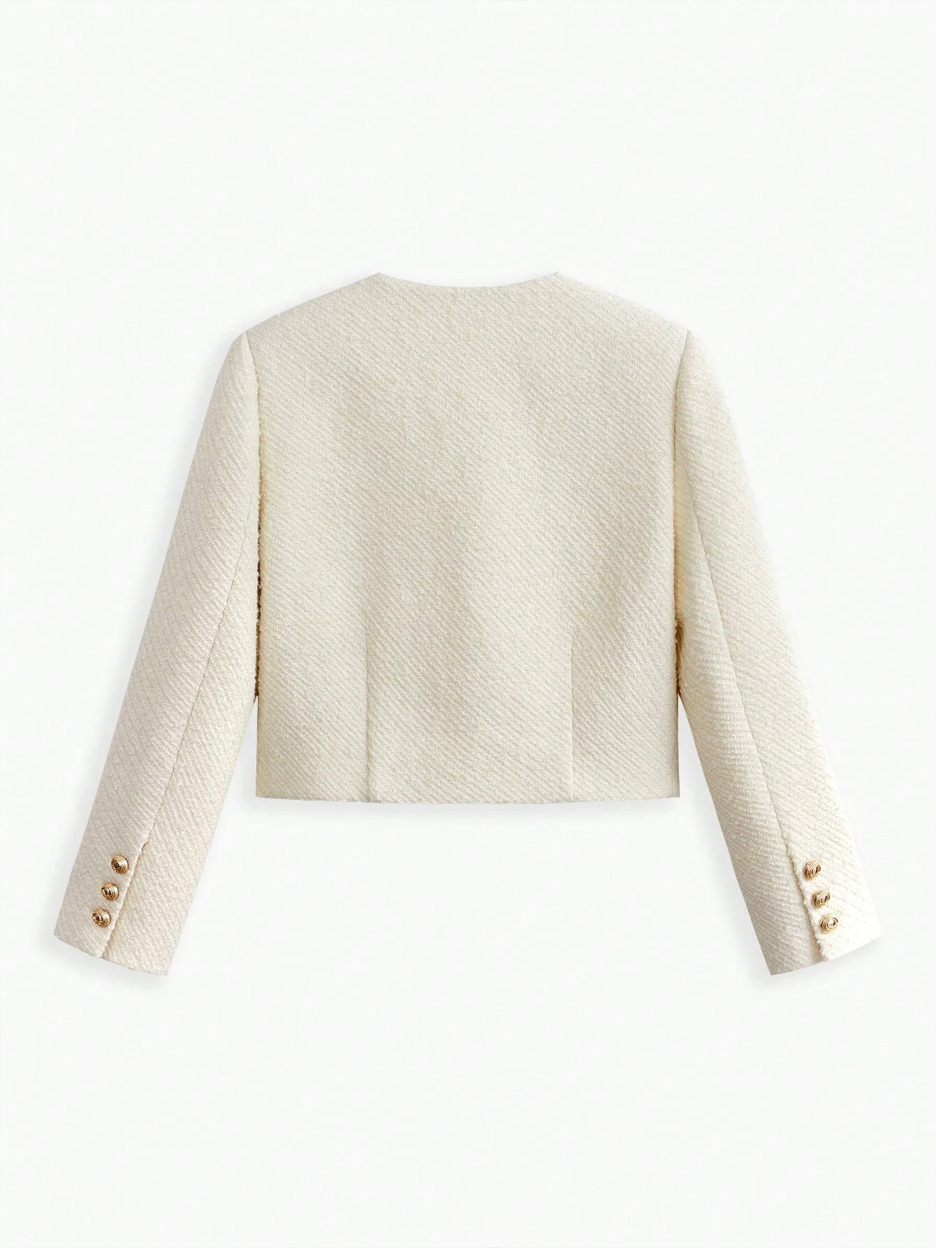 MOTF PREMIUM 1PC ROUND NECK SINGLE BREASTED JACKET | SHEIN