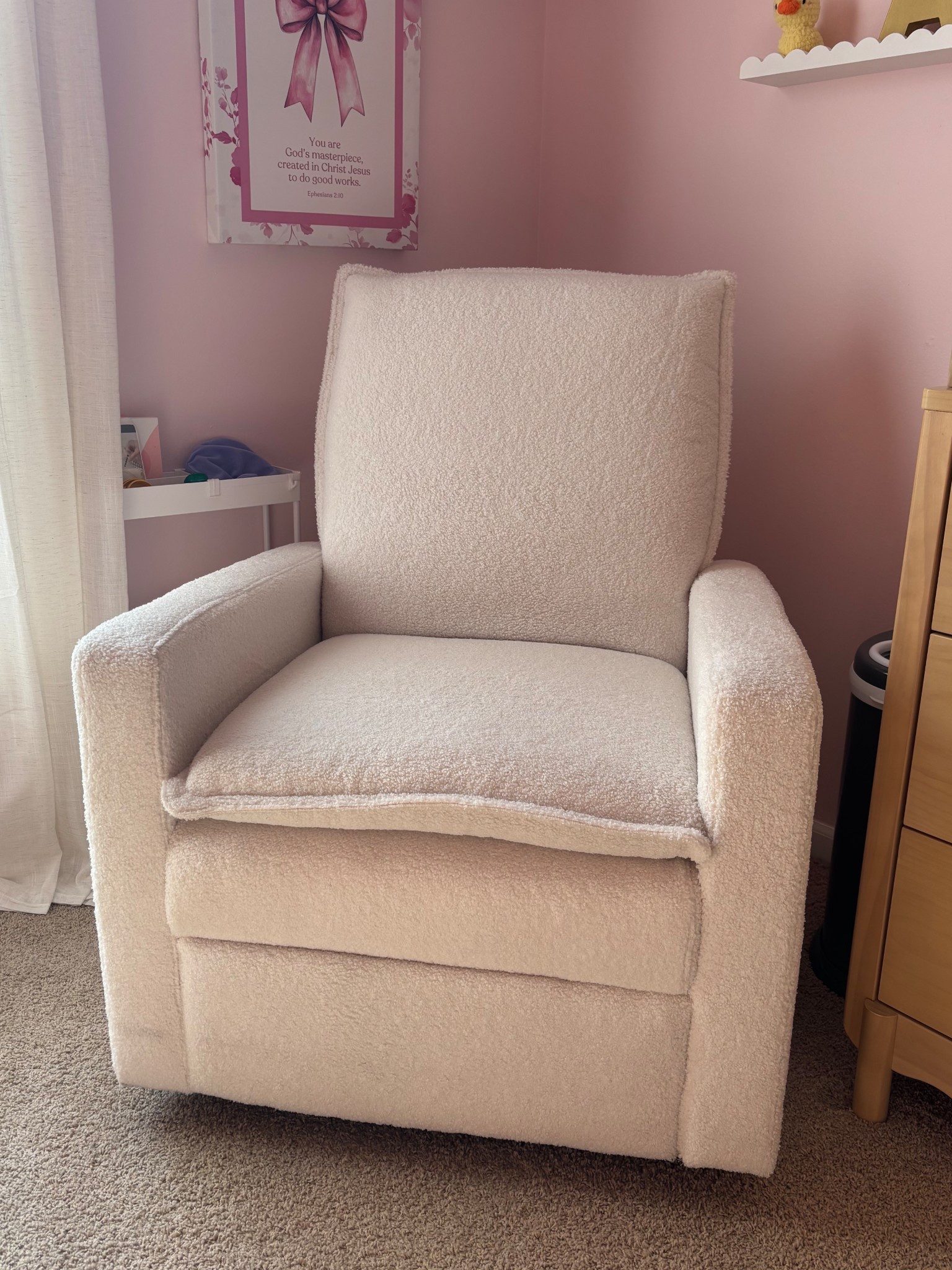 Soft, cozy, and made for all the sweetest moments 🤍 This white rocker recliner from Nebraska Furniture Mart is my favorite spot in the nursery—perfect for late-night feeds, morning snuggles, and everything in between. It’s so comfortable and adds the dreamiest, calm feel to the space ✨ Linking it for anyone creating a cozy corner for their little one 🫶🏻

#LTKHome #LTKBaby #LTKmomlife