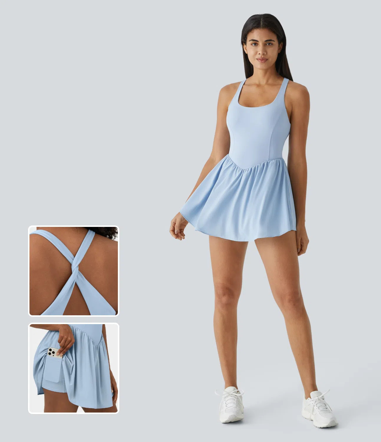 Women’s Breezeful™ Backless Corset 2-in-1 Pocket Mini Quick Dry Flowy Pickleball Active Dress... | HALARA