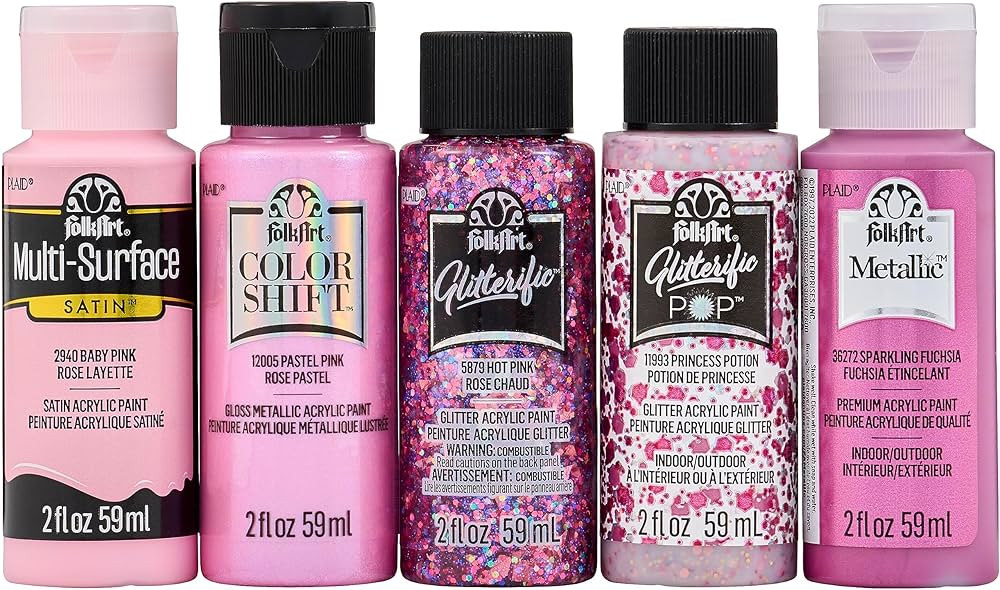 FolkArt Best Acrylic Craft Featuring 5 Premium Pink Formulas, 96424 Paint Set | Amazon (US)