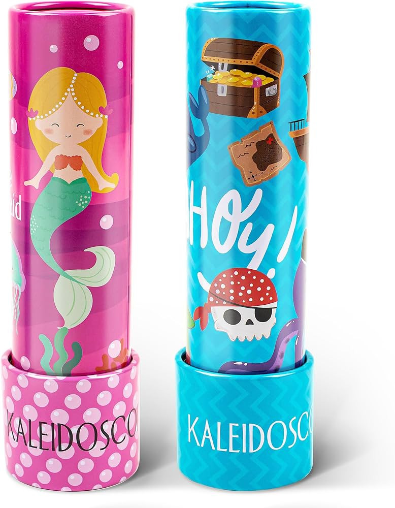 D-FantiX Classic Tin Kaleidoscope for Kids, 2 Pack Retro Toys - Educational Toys with Metal Body,... | Amazon (US)