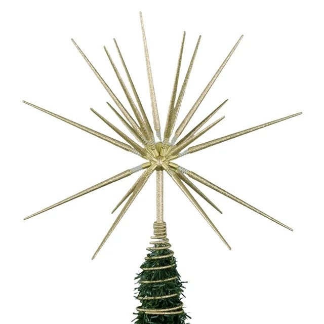 Gold Metal Starburst Christmas Tree Topper, 14", by Holiday Time - Walmart.com | Walmart (US)