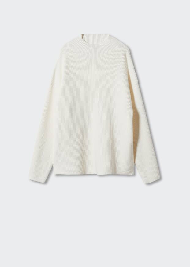 High collar ribbed knit  sweater -  Women | Mango United Kingdom | MANGO (UK)