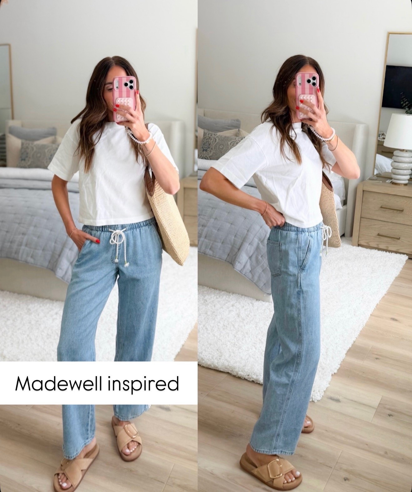 Madewell inspired jeans, I'm wearing size XS, fit tts.