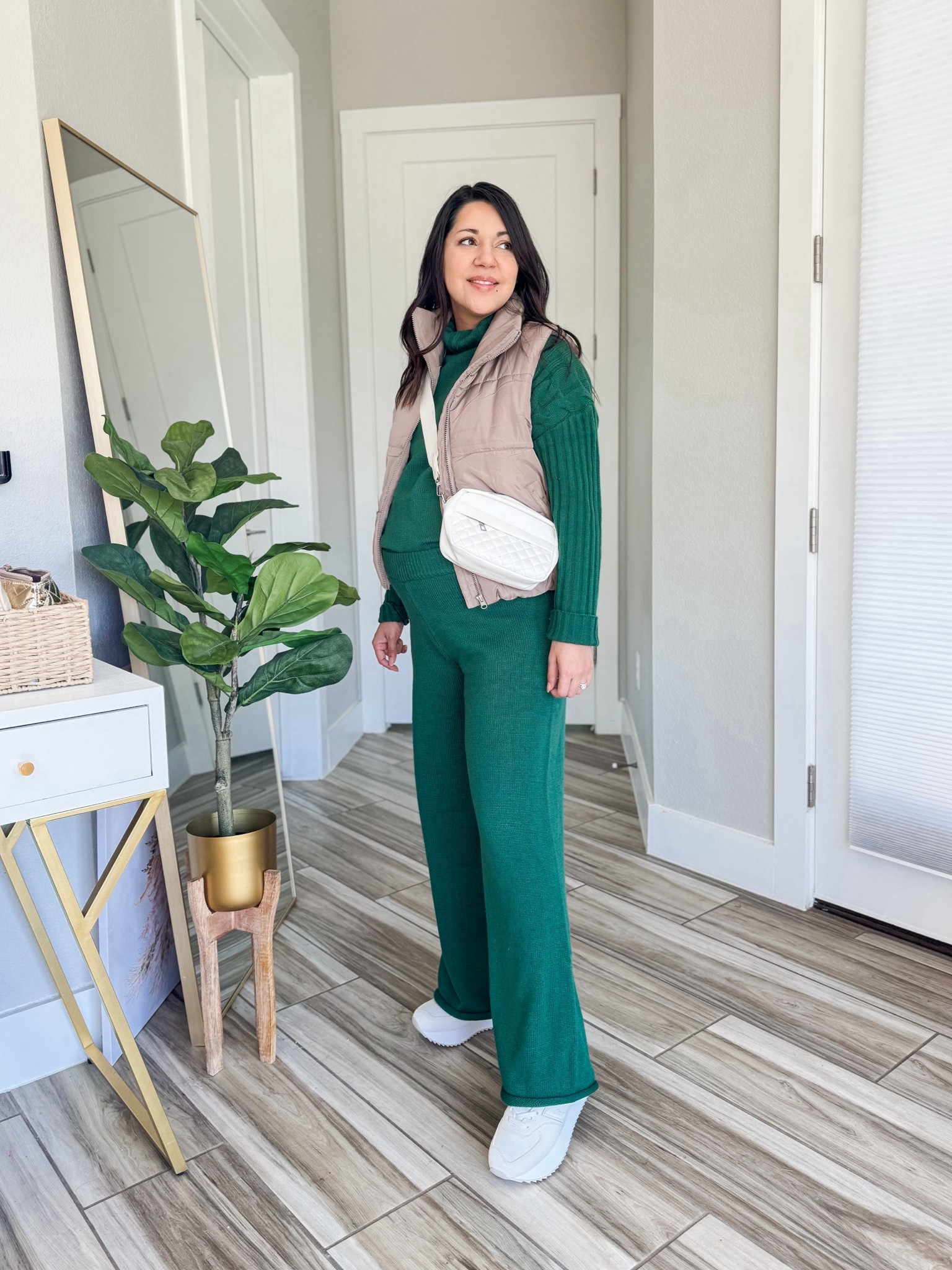 How to elevate a casual set! 
1. Choose layering piece and accessories that compliment your look. 
2. Add a pair of trendy sneakers or winter boots. 
3. Bonus: Choose 3 colors that compliment each other. 
This set runs true to size. I’m wearing small. I’m 5’4” size 4/6 in my 3 rd trimester. Let me know if you have any questions. Thank you for shopping with me. Stay blessed!

#LTKstyletip #LTKSeasonal #LTKHoliday