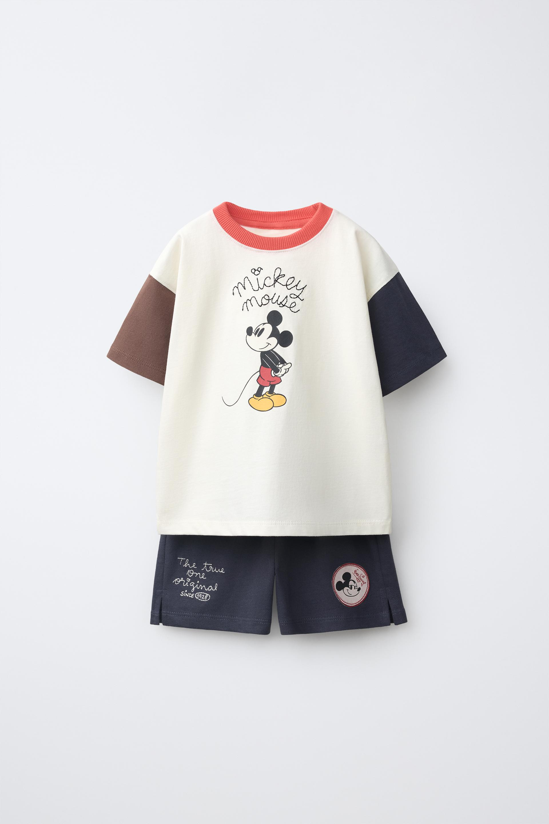 Zara - Mickey Mouse © Disney Embroidered T-Shirt And Shorts Set - Blue - 4 Years (40,9 Inches) - Kids | Zara US