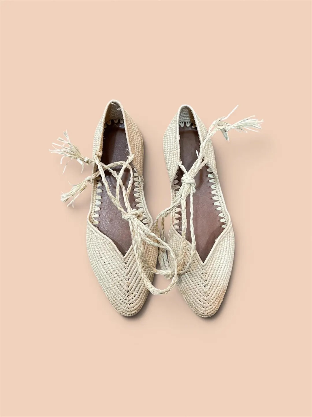 Handmade Raffia Lace-up Flats \u2013 Olive Green Woven Summer Sandals, Boho Ballet Shoes - Etsy | Etsy (Global)