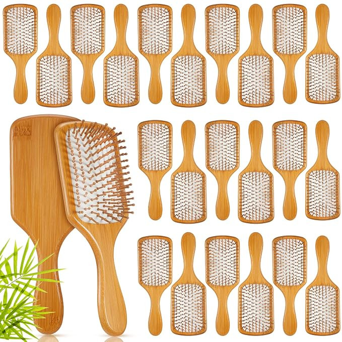 Tessco for you 24 Pcs Bamboo Hair Brushes for Women Bulk Wooden Paddle Brush Scalp Massage Bamboo... | Amazon (US)