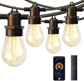 addlon 96FT LED Outdoor String Lights, Smart String Lights with App and Remote Control, Waterproo... | Amazon (US)