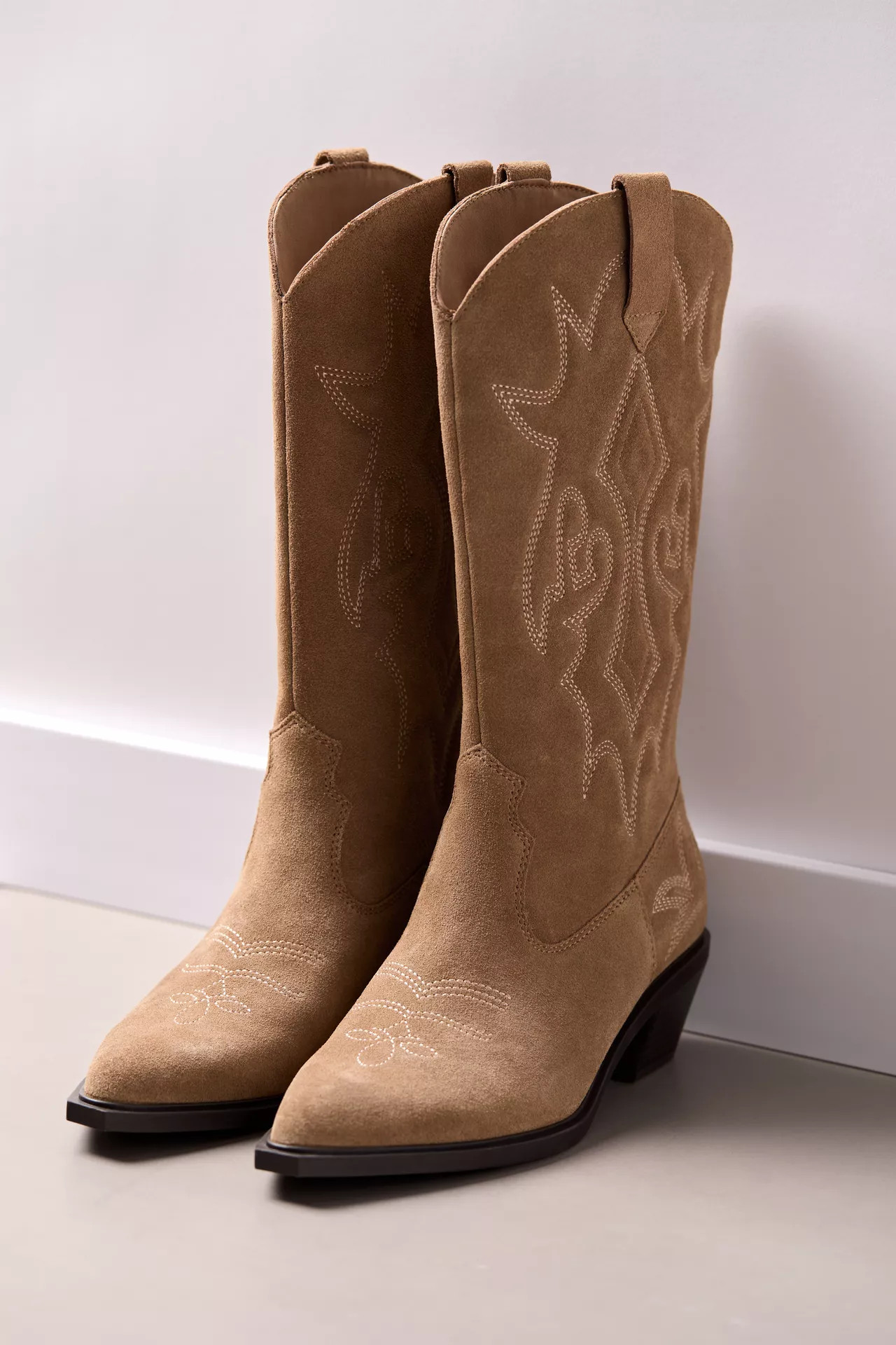 Cowboylaarzen leer - Leer voor dames | Stradivarius Netherlands | Stradivarius (NL)