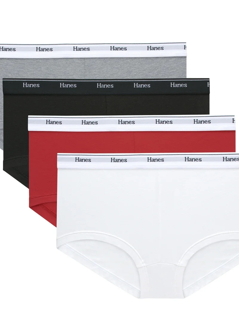 Hanes Originals Women's SuperSoft Boyshort Underwear, 4-Pack, Sizes S-XXL | Walmart (US)