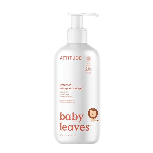 ATTITUDE Baby Lotion, EWG Verified Moisturizer, Dermatologically Tested Moisturizing Cream, Vegan and Cruelty-Free, Pear Nectar, 16 Fl Oz | Amazon (US)
