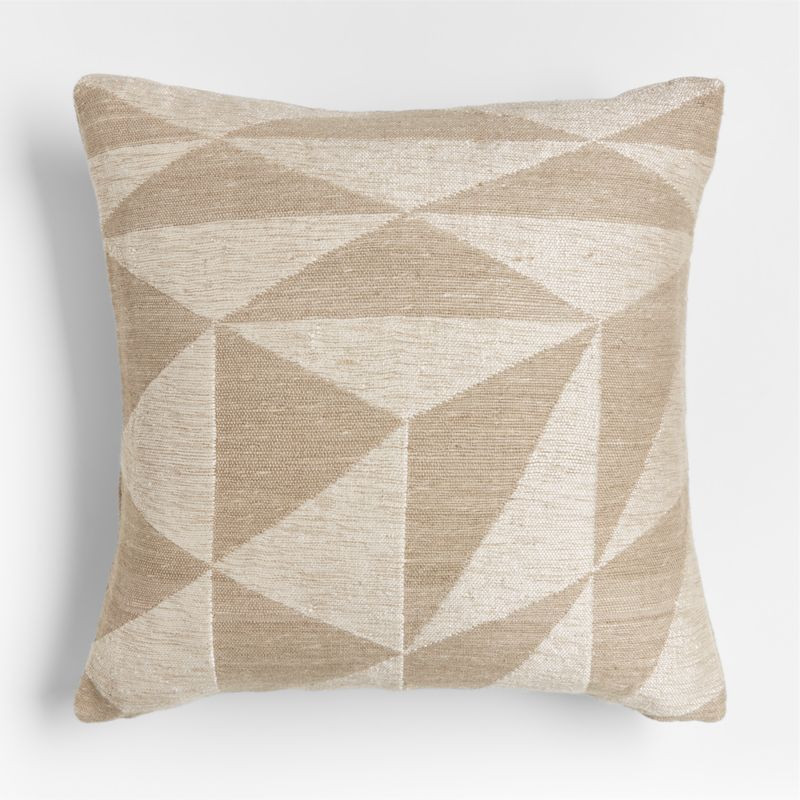 Natural Tan Brown 20"x20" Textured Triangle Outdoor Throw Pillow | Crate & Barrel | Crate & Barrel