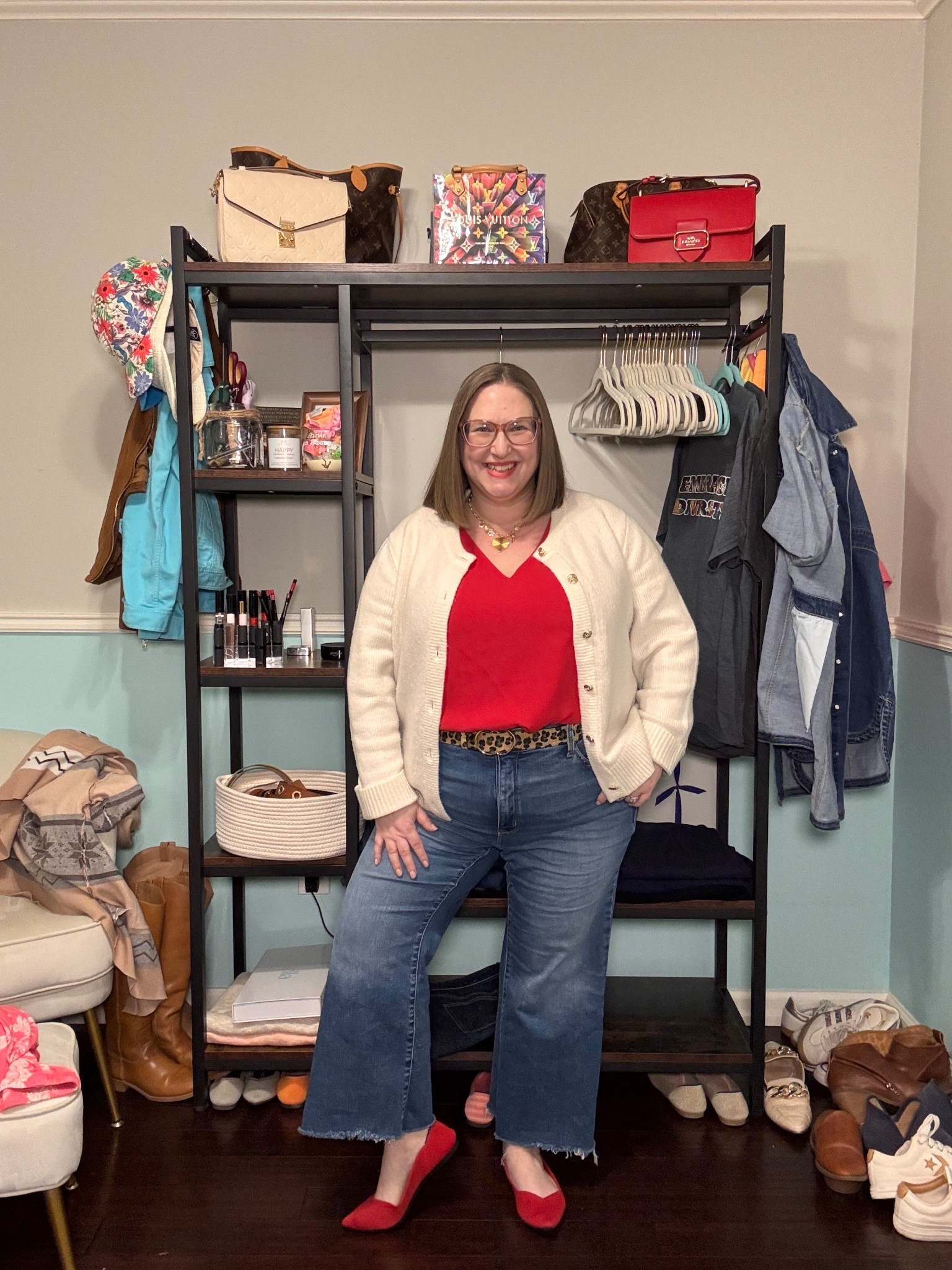 Ooooh I was feeling this outfit today!

Maybe it was the bold pop of red or the leopard print or the jeans (old) with the pointy shoes, but I felt good!


#LTKPetite #LTKPlusSize #LTKootd