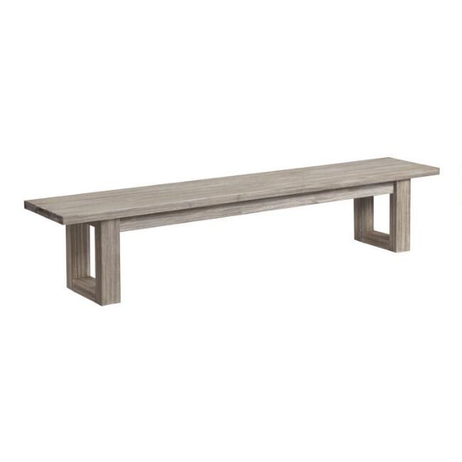 Graywashed Eucalyptus Marciana Outdoor Dining Bench | World Market