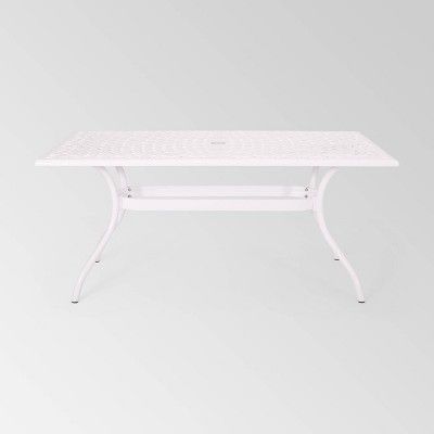 Phoenix Rectangle Aluminum Dining Table - White - Christopher Knight Home | Target