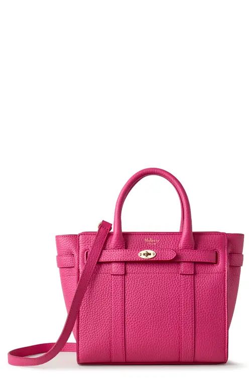 Mulberry Mini Zipped Bayswater Leather Tote in Mulberry Pink at Nordstrom | Nordstrom