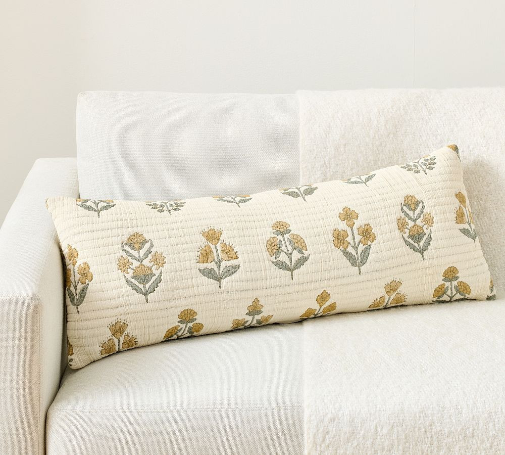 Kiana Jacquard Reversible Filled Lumbar Pillow | Pottery Barn (US)