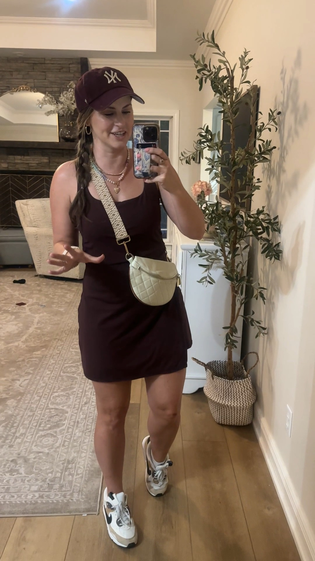 Today’s casual sports mom outfit! Wore this athletic dress with Nike sneakers, crossbody back and New York Yankees clean up hat from @abercrombie Love the color for fall!!

#LTKmomlife #LTKootd #LTKActive