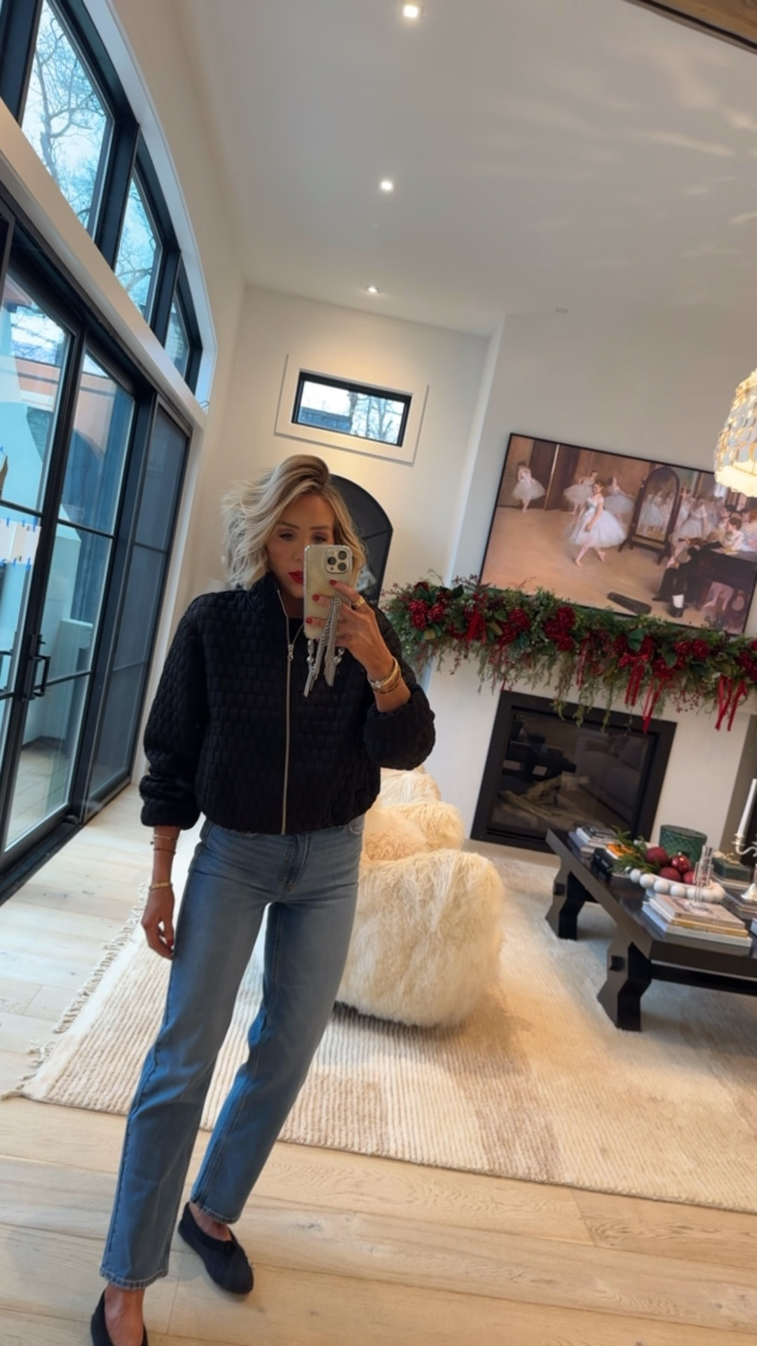 Quilted funnel neck bomber jackets that keep selling out at target 🎯 🔥 paired with Target denim 