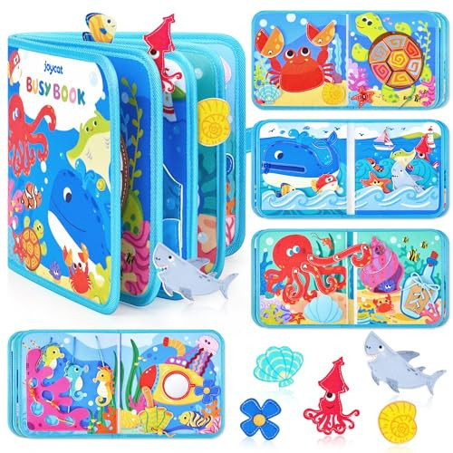 JoyCat Ocean Busy Book for Toddlers 1-3 - Travel Toy Activity Book for 1 2 3 Year Old Boys Girls, Educational Travel Toy with Sea Animals & Life Skills, Toddler Birthday Gift, Autism Sensory Toys | Amazon (US)