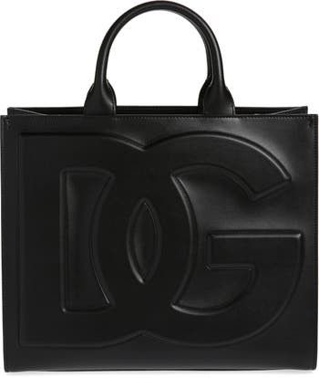 Medium DG Logo Leather Tote Black Bag Bags Summer Outfits Affordable Fashion | Nordstrom