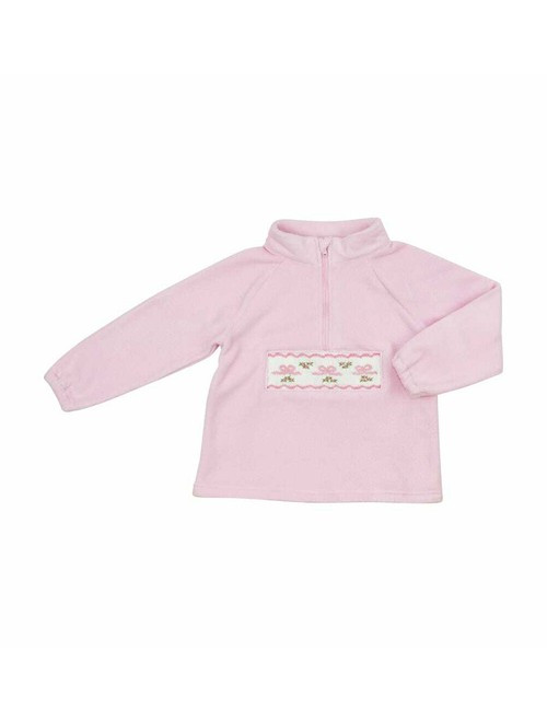 Pink Smocked Floral Fleece Pullover - Shipping Mid-October | Cecil and Lou