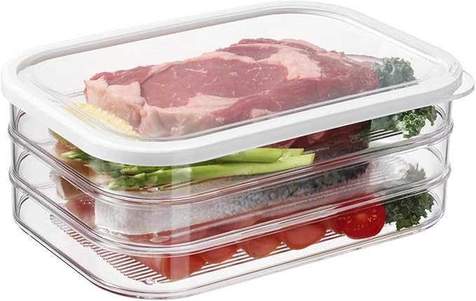 Bronkeeper Stackable Deli Meat Storage, 3-Tier Lunch Meat Container for Fridge – Dishwasher Saf... | Amazon (US)