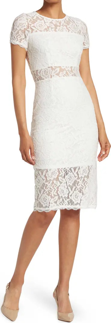 Stretch Lace Peekaboo Midi Dress | Nordstrom Rack