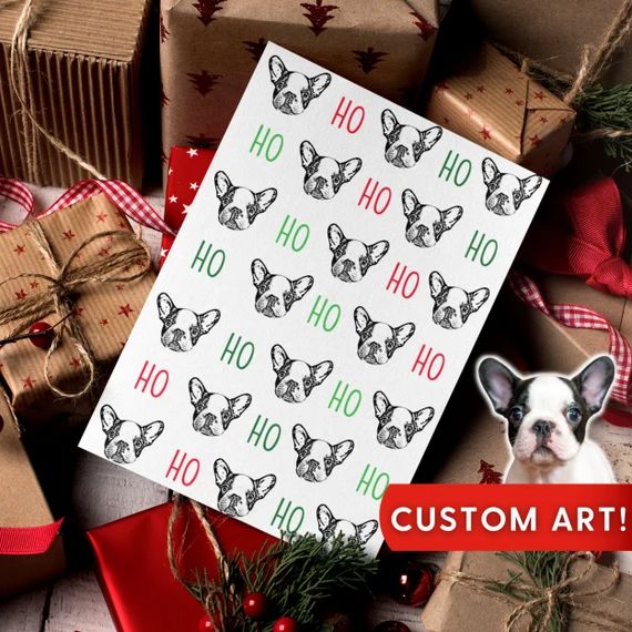 Custom Pet Christmas Card Using Pet Portrait Personalized Cat Christmas Card Boxer Christmas Card... | Etsy (US)