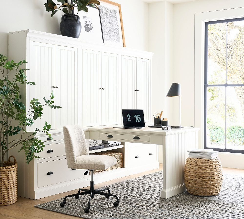 Aubrey Peninsula Desk with Storage (108") | Pottery Barn (US)