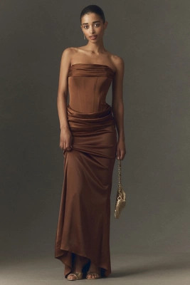 Odette Strapless Corset Maxi Dress | Anthropologie (US)