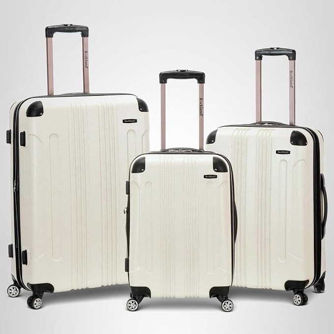 Rockland London Hardside Spinner Wheel Luggage, White, 3-Piece Set (20/24/28) | Amazon (US)