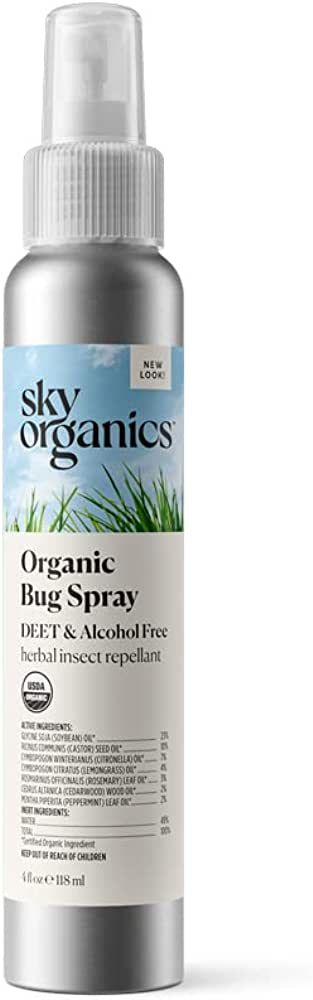 Sky Organics Organic Bug Spray for Body, Alcohol & DEET Free USDA Certified Organic to Protect & ... | Amazon (US)