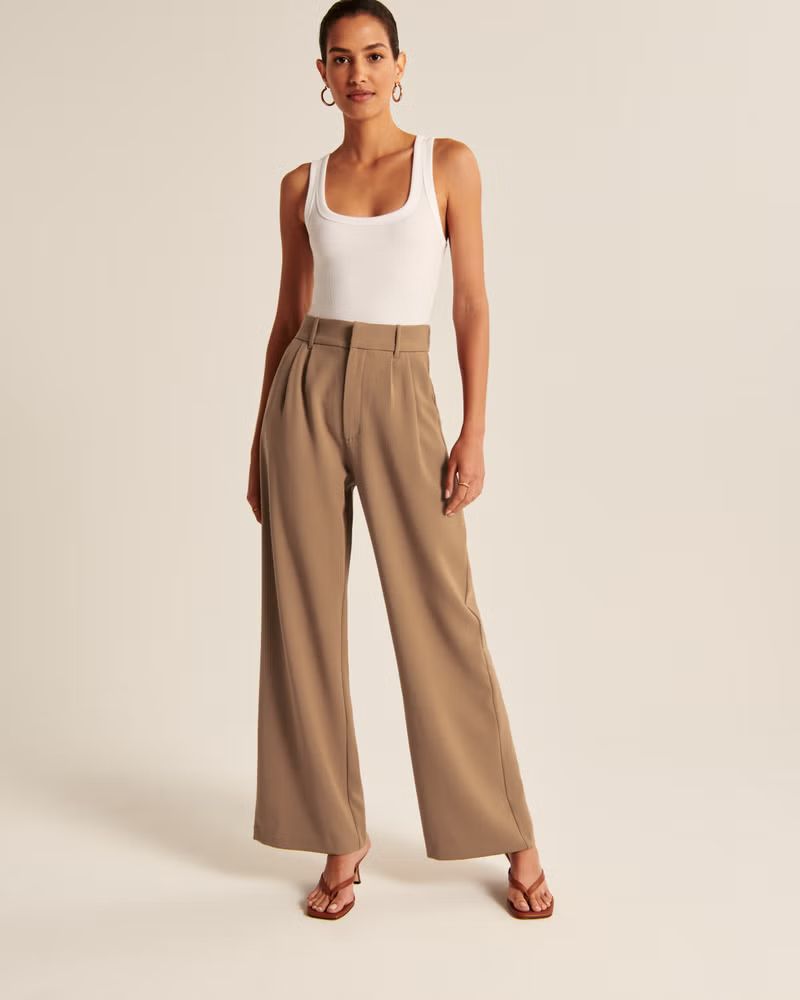 Tailored Wide Leg Pants | Abercrombie & Fitch (US)