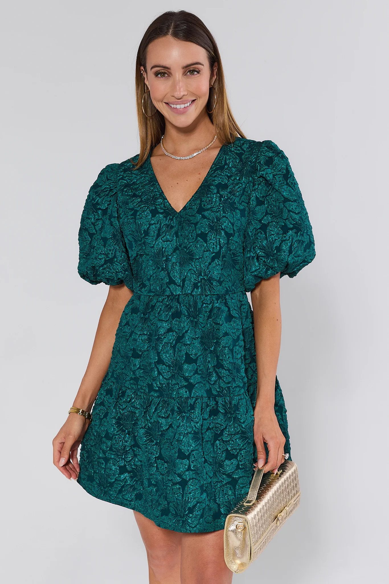 Teresa Green Floral Short Dress | Avara