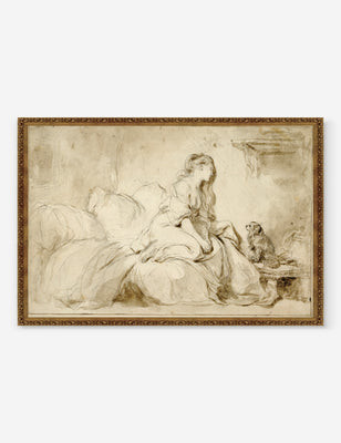 'Oh! IF Only He Were as Faithful to Me' Wall Art by Jean-HonorÃ© Fragonard, Original Work held by the J. Paul Getty Museum, Unfr | Lulu and Georgia 