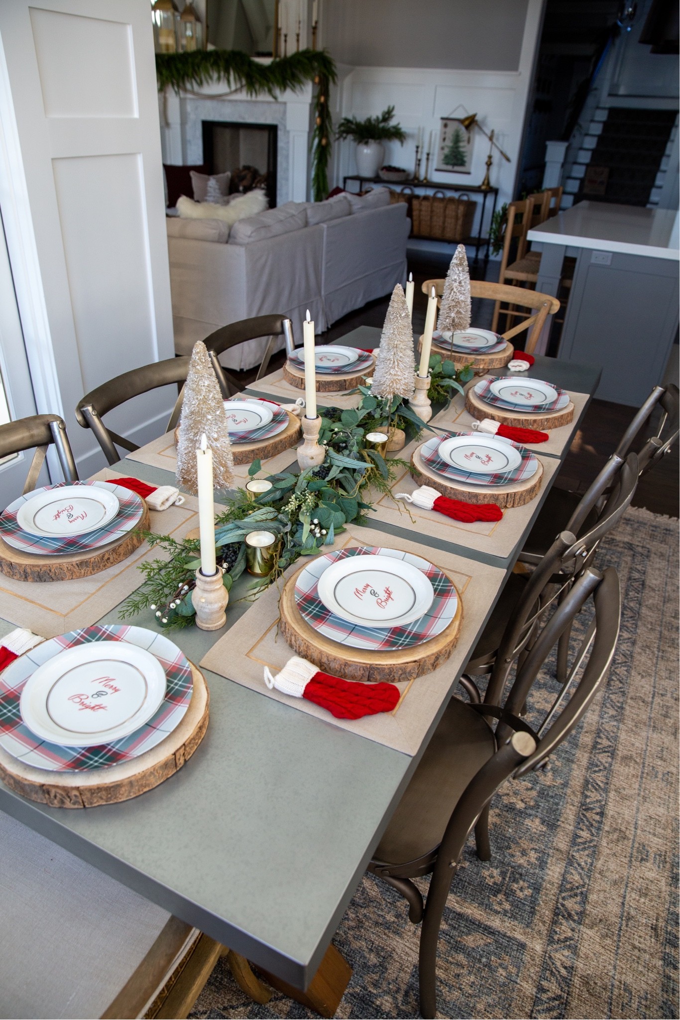 Holiday dining setting 
Holiday plates
Candles 
Garland 


#LTKSeasonal #LTKHoliday #LTKhome