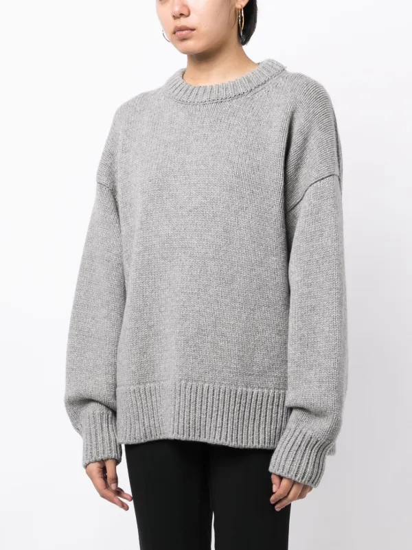 The Row drop-shoulder Crewneck Jumper | Grey | FARFETCH NZ | Farfetch Global