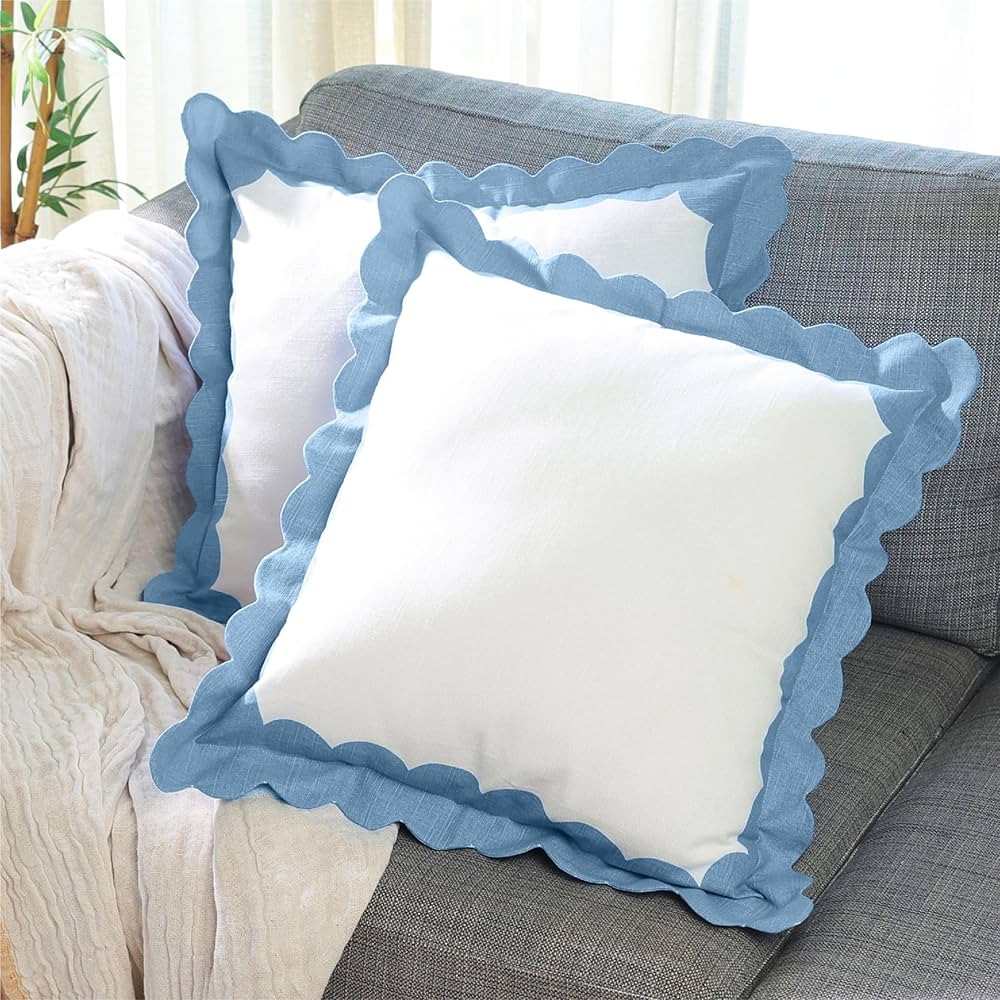 Folkulture Boho Throw Pillow Covers 18x18 Set of 2 Throw Pillows for Couch Pillows for Living Roo... | Amazon (US)