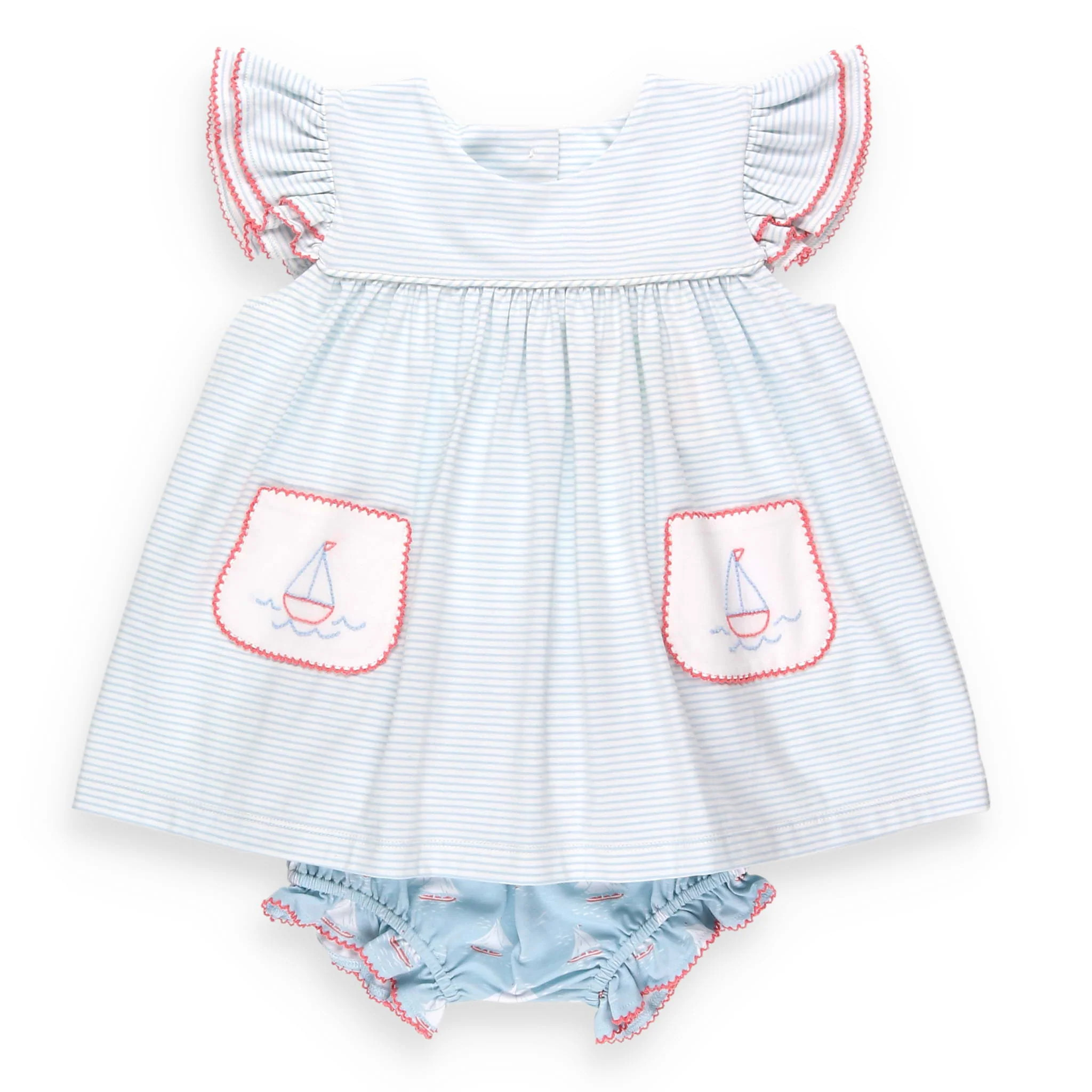 Girls Botany Bay Embroidered Set - Shrimp and Grits Kids - Shrimp and Grits Kids | Shrimp and Grits Kids