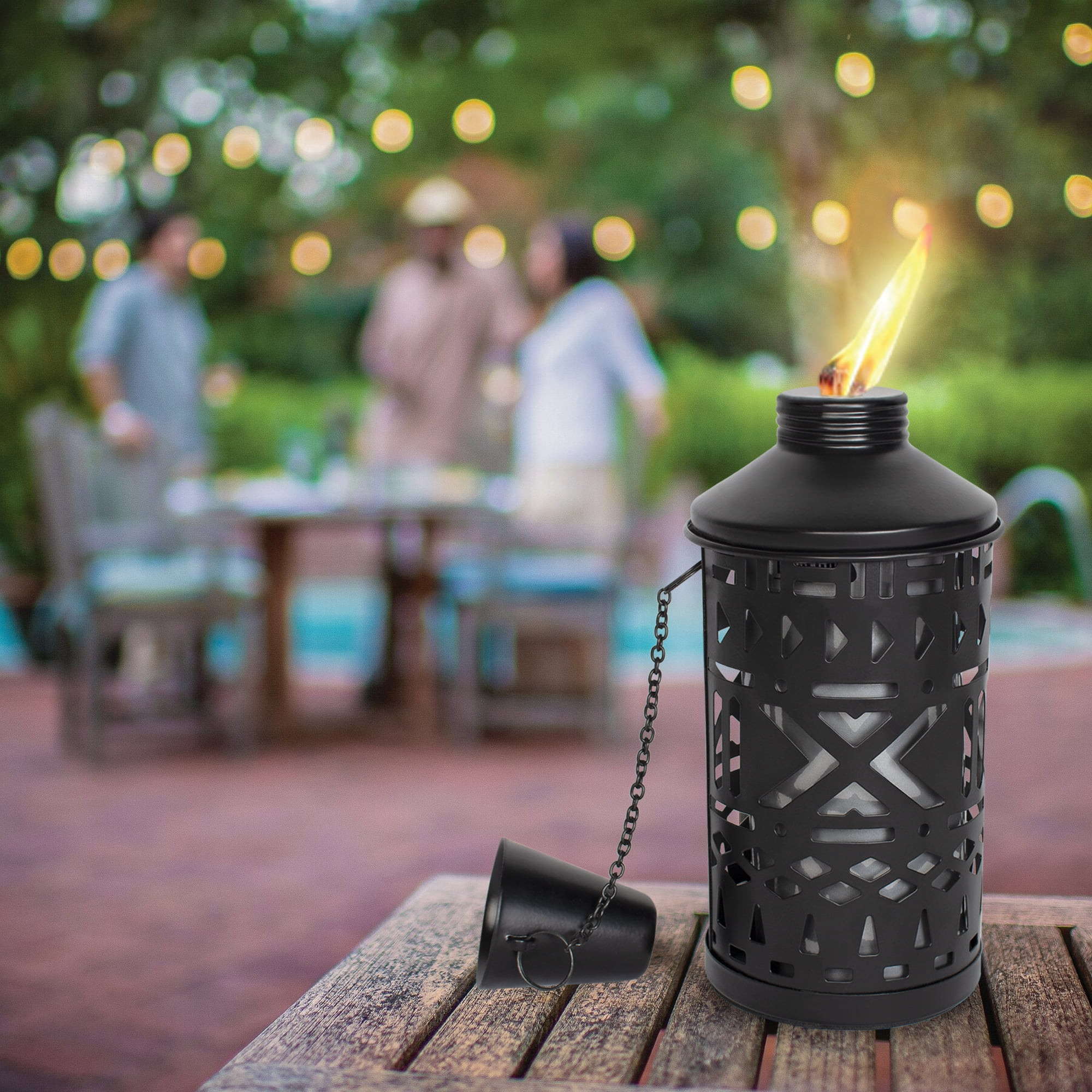 Mainstays Citronella Metal Table Top Torch for Indoor and Outdoor- Black 1 Pc - Walmart.com | Walmart (US)