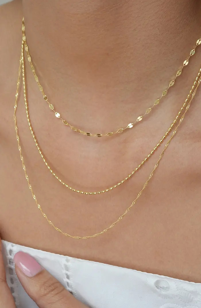 Multistrand 18K Gold Plate Sterling Silver Layered Necklace | Nordstrom