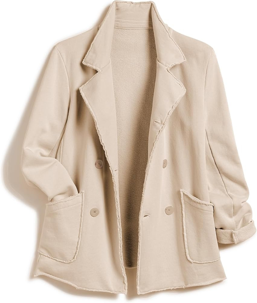 Ainangua Classic Trench Coats for Women Double Breasted Belfast Fleece Peacoat Jackets Essentials... | Amazon (US)