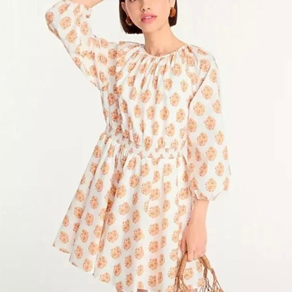 JCrew Smocked-waist mini dress in gathered floral block print | Poshmark