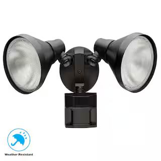 180 Degree Motion Sensor Black Outdoor Security Light | The Home Depot
